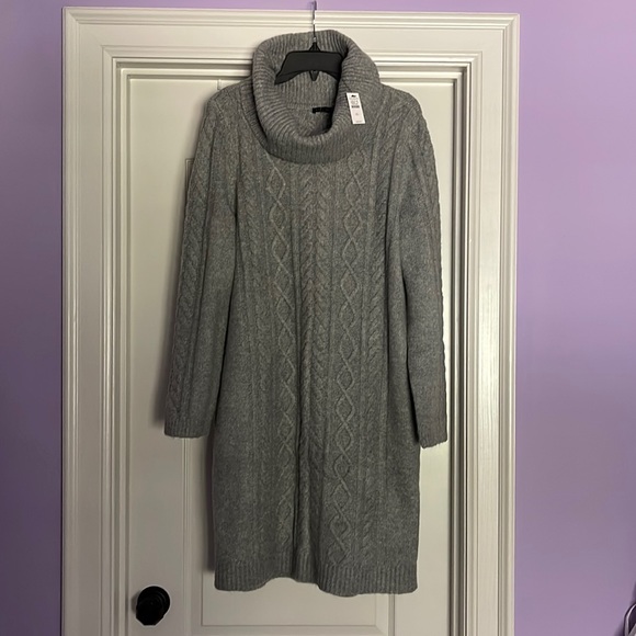 Talbots XL grey sweater dress - Picture 1 of 6